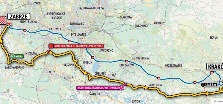Etap 7 wyścigu Tour de Pologne prowadzić będzie m.in. ulicami Zarzecza, Podlesia i Kostuchny